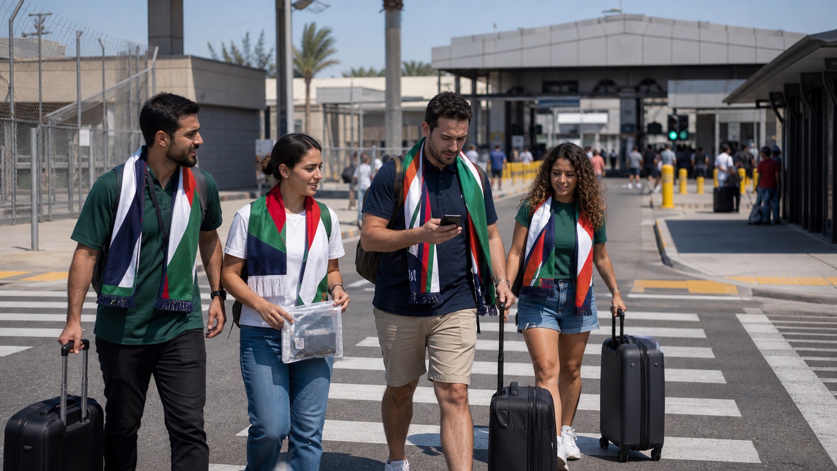 Pedestrian border crossing guide for FIFA 2026 fans